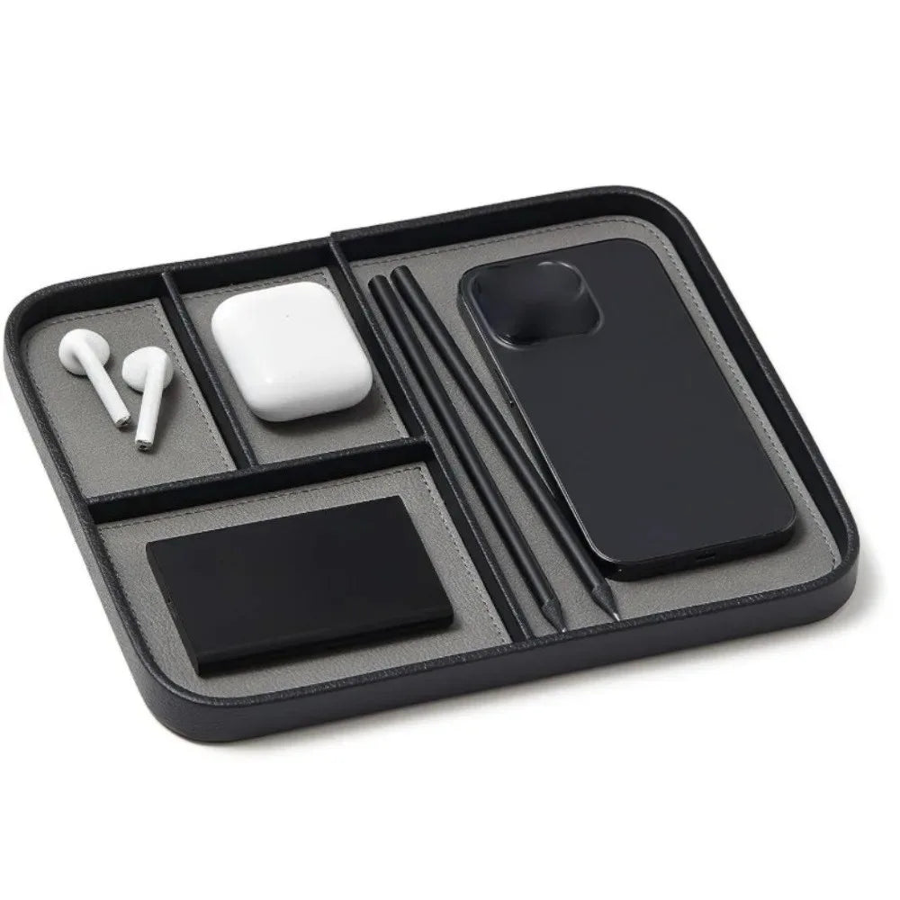 Leather Bedside Storage Tray