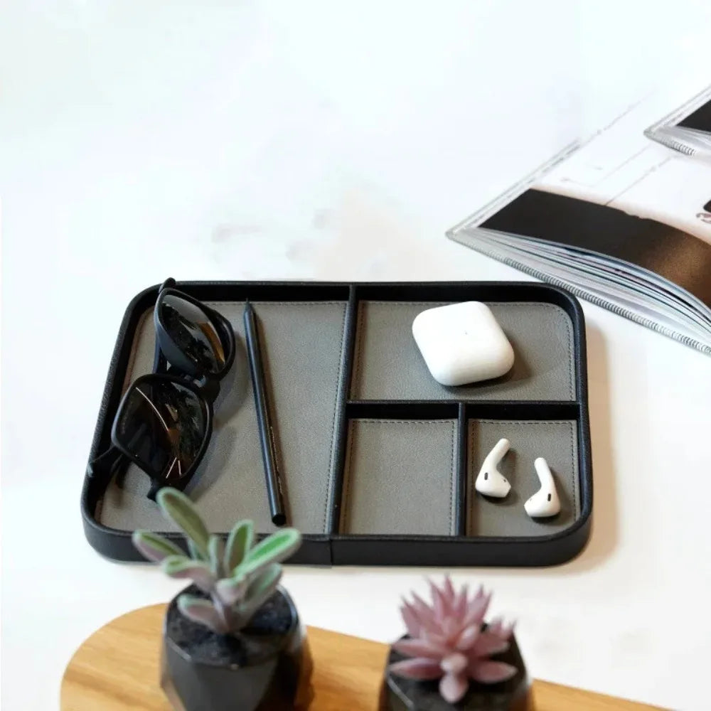 Leather Bedside Storage Tray