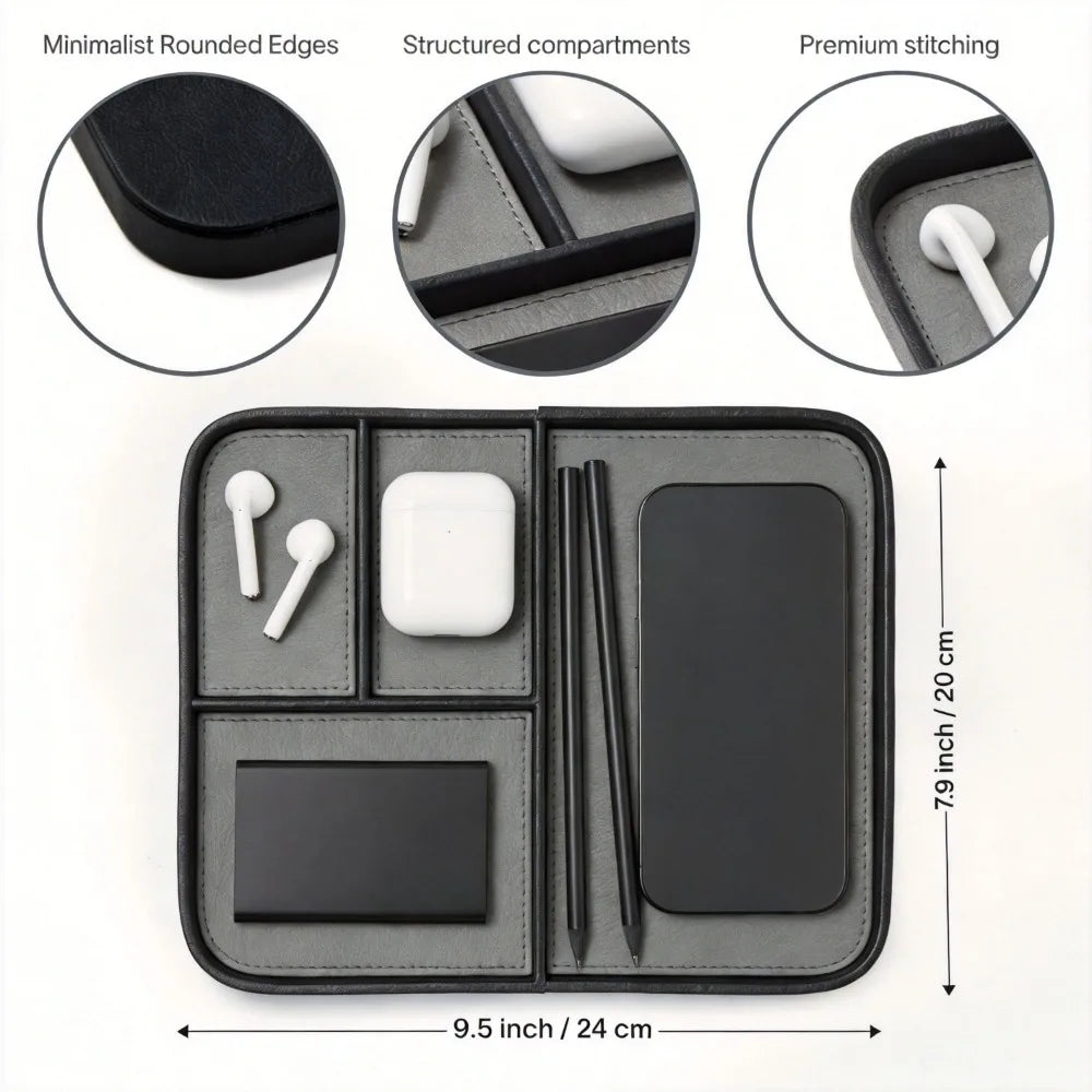 Leather Bedside Storage Tray