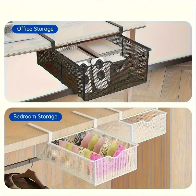 Portable Under-Table Hanging Storage Basket