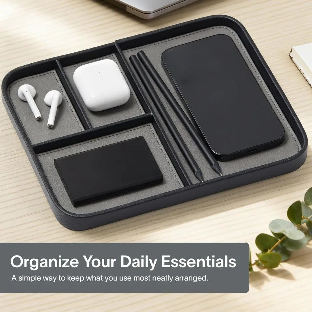 Leather Bedside Storage Tray